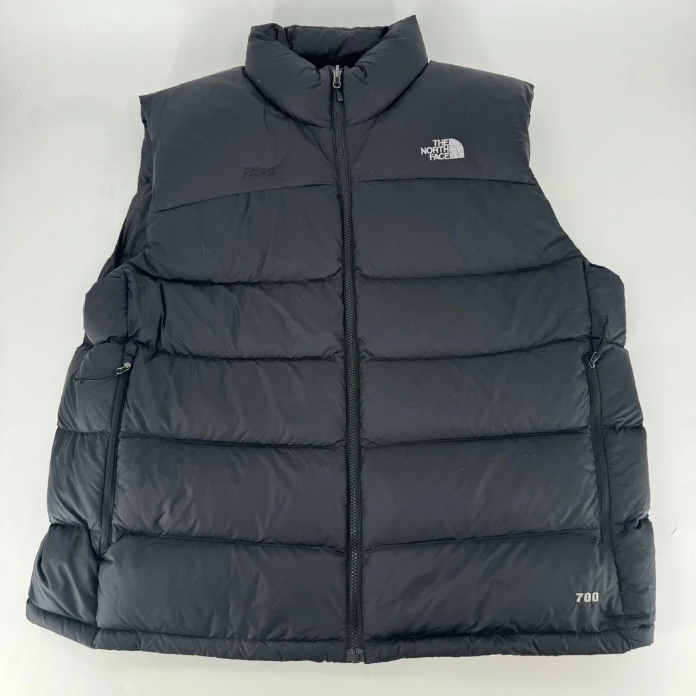 The North Face 700 Down Puffer Vest Mens XXL Black Atlas Nuptse Style Full Zip